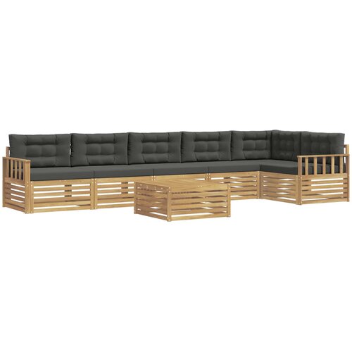 vidaXL Zunanja garnitura za sedenje z blazino 7 pcs Bela in antracit, (5000272577) Cene