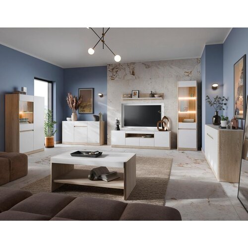 Modern Living &amp;Scaron;iroka Komoda Calima, Bela, Barva Hrasta Slike