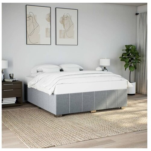 VidaXL Okvir kreveta bez madraca svjetlosivi 180x200 cm od tkanine Slike