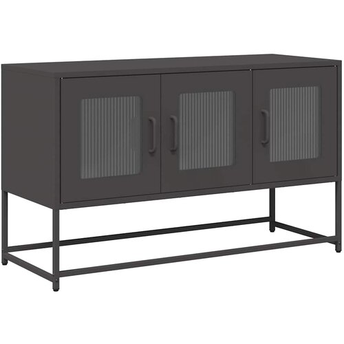 Maison Chic TV omarica - TV enota - Televizijska omarica črna 100,5x39x60,5 cm Hladno valjano jeklo, (21699243) Slike