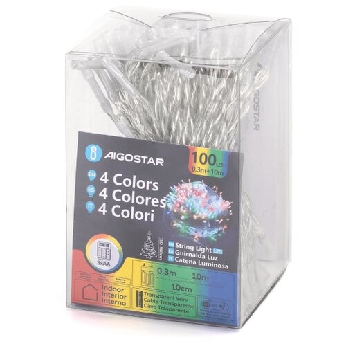 Aigostar LED lanac 100xLED/3xAA 10,3m vi&amp;scaron;ebojni Slike