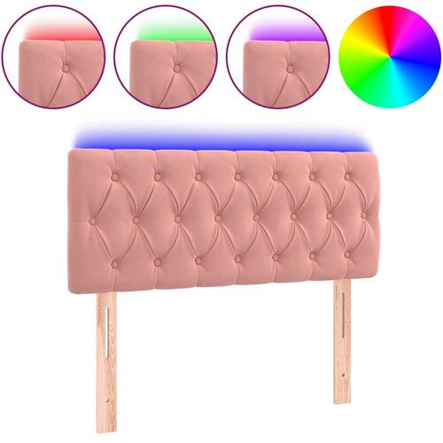 Maison Chic led posteljno vzglavje - vzglavna omarica - nočna omarica roza 100x7x78/88 cm žamet, (21707194) Cene