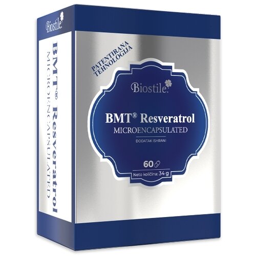 BIOSTILE BMT&amp;reg; Resveratrol Microencapsulated, 60 kapsula Slike