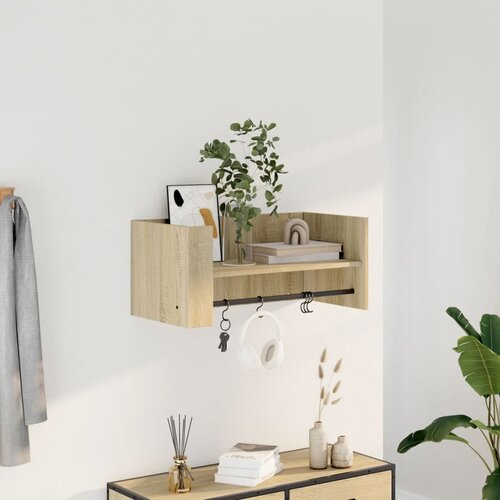 VidaXL Stenska polica sonoma hrast 70,5x35x30,5 cm inženirski les Slike