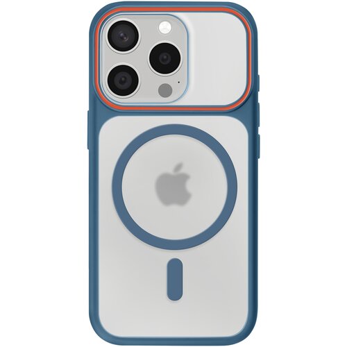 AVIZAR Ovitek MagSafe za iPhone 15 Pro, zadnja stran z dimnim efektom z ojačanim silikonskim okvirjem, Modra, (5000190000) Cene