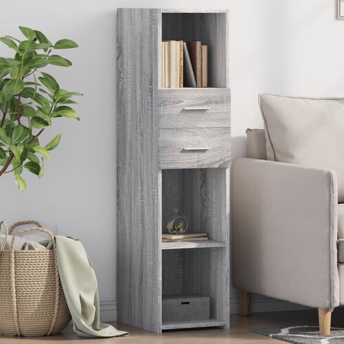 vidaXL Visoka omara siva sonoma 30x42,5x124 cm inženirski les Cene