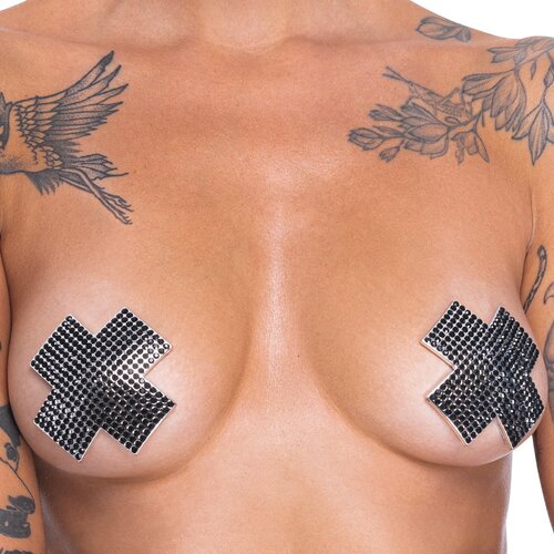 Cottelli Nipple Stickers Cross 0781940 Shiny Black Gems Cijene
