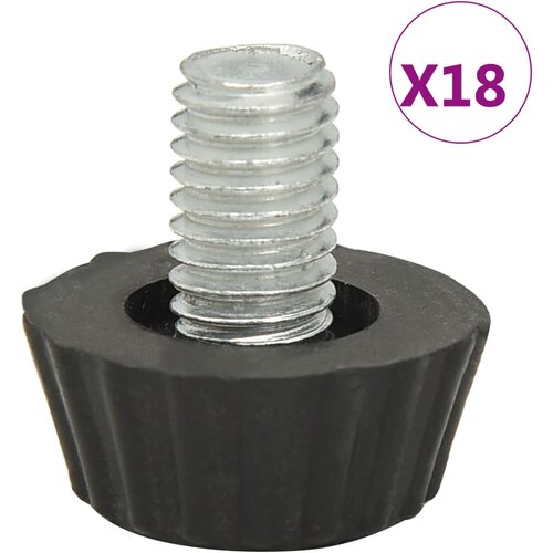 vidaXL 315594 Adjustable Furniture Feet M8 18 pcs Black Cene