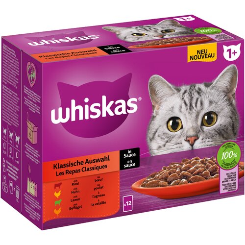 Whiskas Mega pakiranje: 1+ Adult vrećice 24 x 85 g / 100 g - Klasični izbor u umaku (24 x 85 g) Cijene