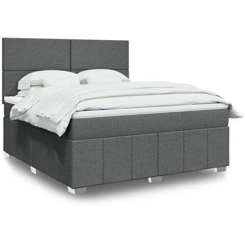 vidaXL Box spring postelja z vzmetnico temno siva 180x200 cm blago Cene
