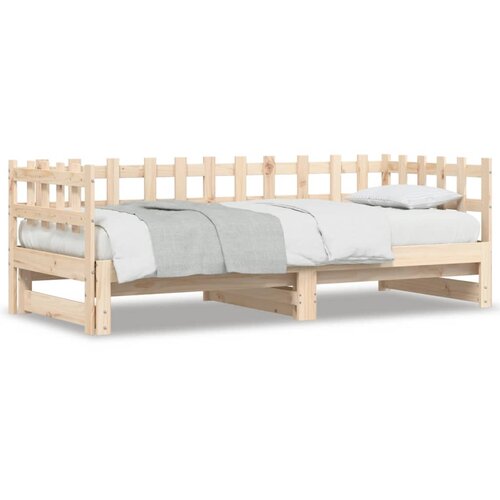  Dnevni ležaj na izvlačenje 2x (80 x 200) cm od masivne borovine Slike