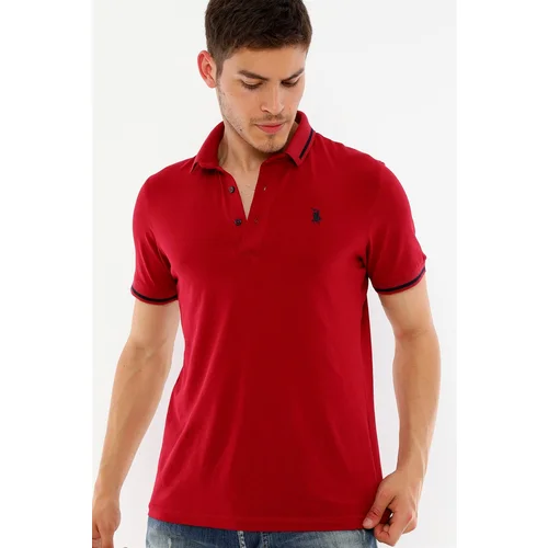 Dewberry T8586 MEN'S POLO NECK T-SHIRT-BURGUNDY