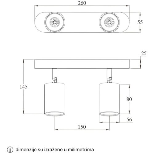 Bb Link SPOT LAMPA 2XGU10 TALIA 82 CRNA Cene