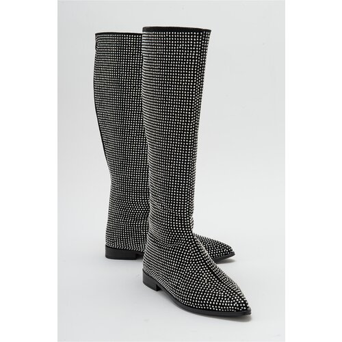 LuviShoes VERANO Black Silver Stone Women's Boots Slike