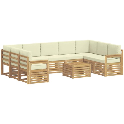  Set vanjskih sofa 10 kom. Bijela i Krem Poliester Slike
