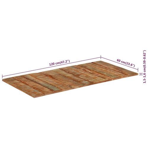  Pravokutna stolna ploča 60 x 120 cm 15 - 16 mm obnovljeno drvo Slike