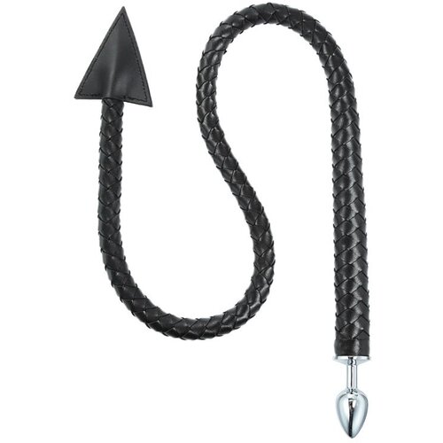 LATETOBED BDSM Line Weave Devil Tail Butt Plug Black Cene