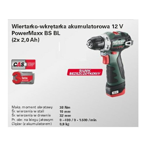Metabo PowerMaxx BS BL 601721500 akumulatorska bušilica 12 V 2 Ah li-ion uklj. 2 akumulatora Cijene
