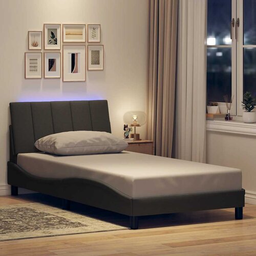VidaXL Posteljni okvir brez vzmetnice temno siv 100x200 cm blago Slike