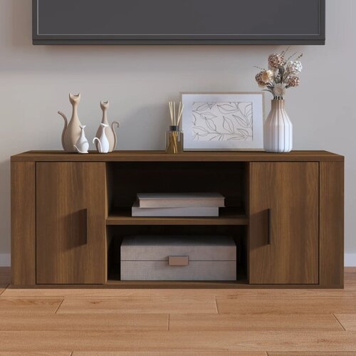 The Living Store TV omarica rjav hrast 100x35x40 cm inženirski les - TV Omarica, (21374913) Slike