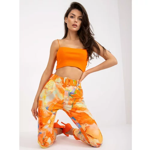 Fashion Hunters Orange women's pants with patterns