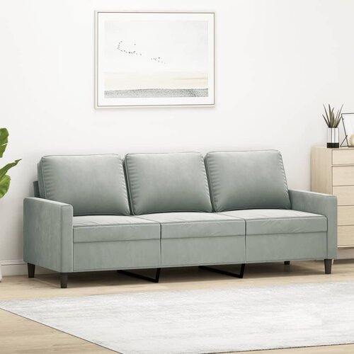VidaXL Trosed svetlo siv 180 cm žamet Slike