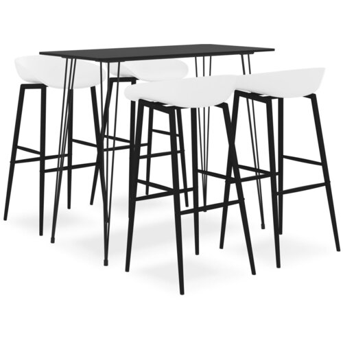 vidaXL 5-dijelni barski set crno-bijeli Cene