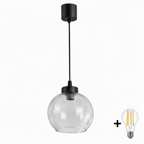 Brilagi LED luster na sajli RETRO GLASS 1xE27/60W/230V prečnik 25 cm crna/prozirna Cene