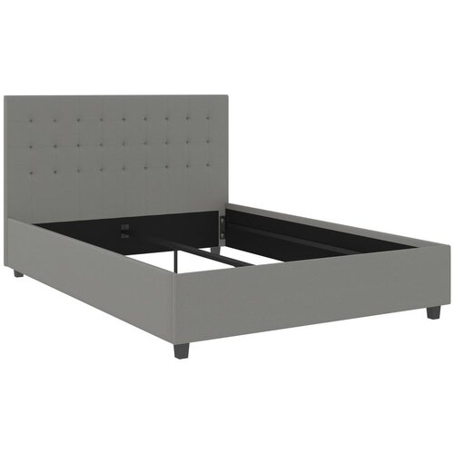 Støraa Sivi tapecirani bračni krevet 140x200 cm Emily – Cijene