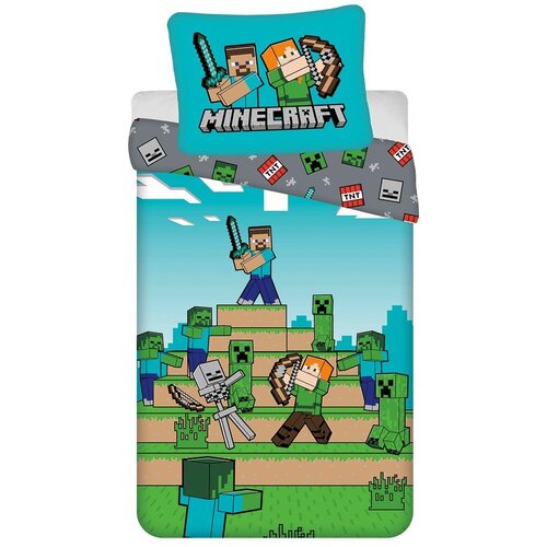 Jerry Fabrics Enojna bombažna otro&amp;scaron;ka posteljnina 140x200 cm Minecraft &amp;quot;We got this&amp;quot; &amp;ndash; Slike
