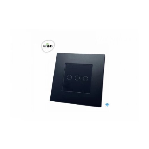 Wise wifi pametni prekidač - 3 tastera, pvc mat panel crni Cene