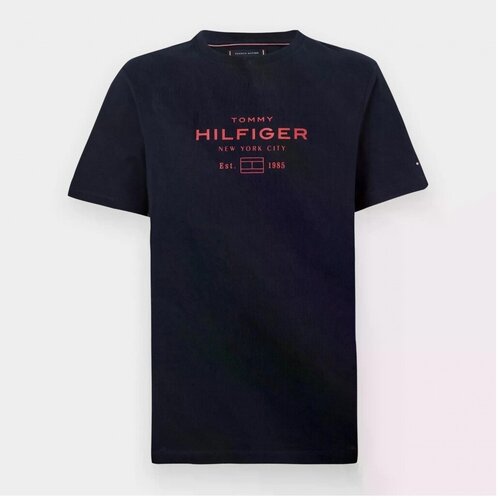 Tommy Hilfiger Majice s kratkimi rokavi HILFIGER STACK GRAPHIC T Modra Slike
