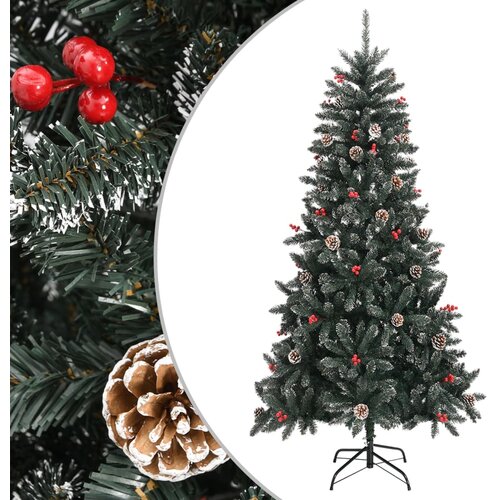 vidaXL Umetna novoletna jelka s stojalom zelena 210 cm PVC Cene