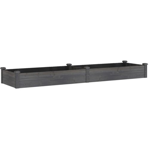 vidaXL Vrtna visoka greda s podlogo siva 240x60x25 cm trden les jelke, (20981353) Cene
