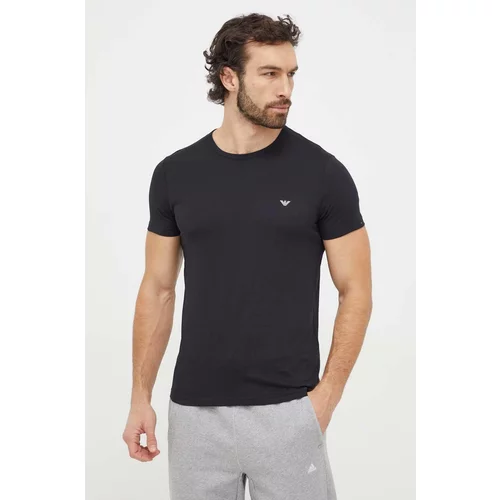Emporio Armani Underwear Pamučna homewear majica kratkih rukava 2-pack boja: crna, bez uzorka