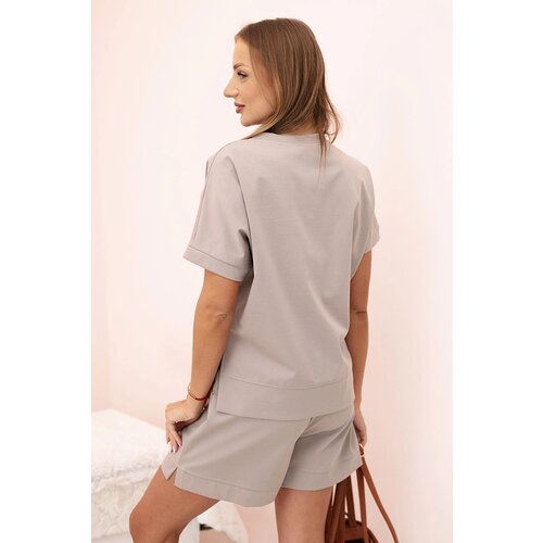 Kesi Włoski Women's punto set with short sleeves and shorts fango Cijene