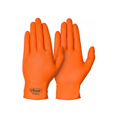 Vigor nitrilne rukavice narandžaste - 90 komada V6436 Slike