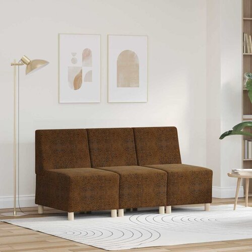 VidaXL sofa stol z blazino 3 pcs rjava 55 cm umetno semi&amp;scaron; usnje Slike