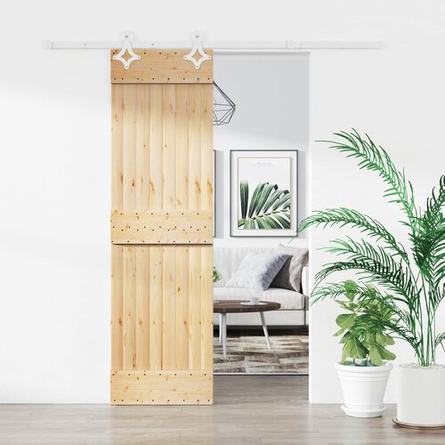  Klizna vrata Prirodna i bijela 70 x 210 cm Čvrsta borovina Cijene