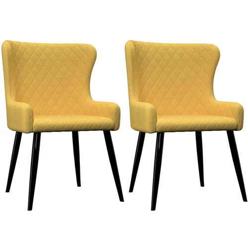vidaXL Jedilni stoli 2 kosa rumeno blago, (20700769)
