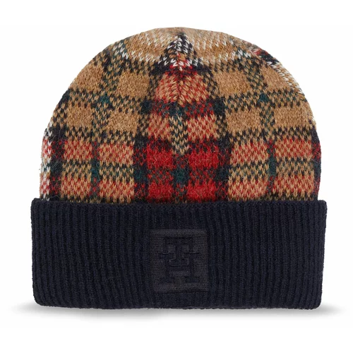 Tommy Hilfiger Kapa Tommy Check Beanie AW0AW15315 Space Blue DW6
