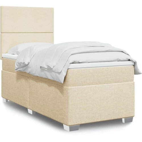 vidaXL Krevet s oprugama i madracem krem 90 x 200 cm od tkanine Cijene