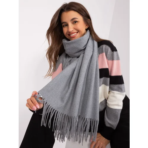 Fashion Hunters Dark gray monochrome women's scarf