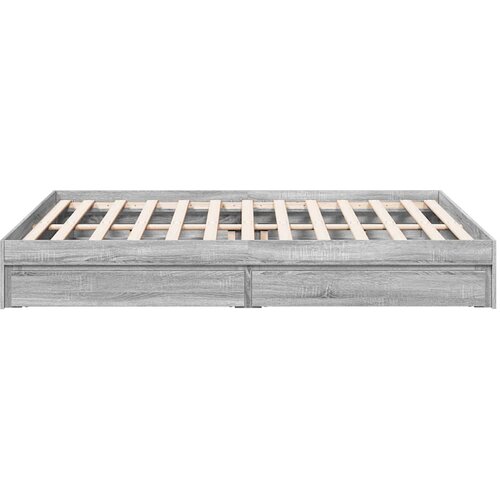  Okvir za krevet s ladicama boja hrasta 150x200 cm drveni Siva 150 x 200 cm Slike