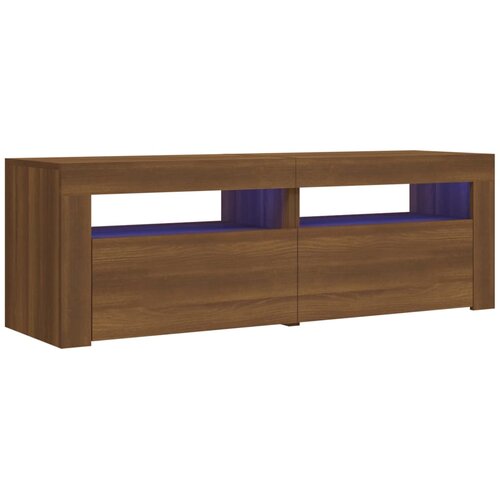 Maison Chic TV omarica - TV stojalo - Televizijska omarica z LED lučkami rjav hrast 120x35x40 cm, (21702391) Cene