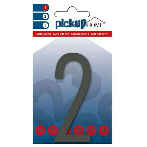 Home 3D Kućni broj Oslo (Visina: 9 cm, Motiv: 2, Sive boje, Plastika, Samoljepljivo)