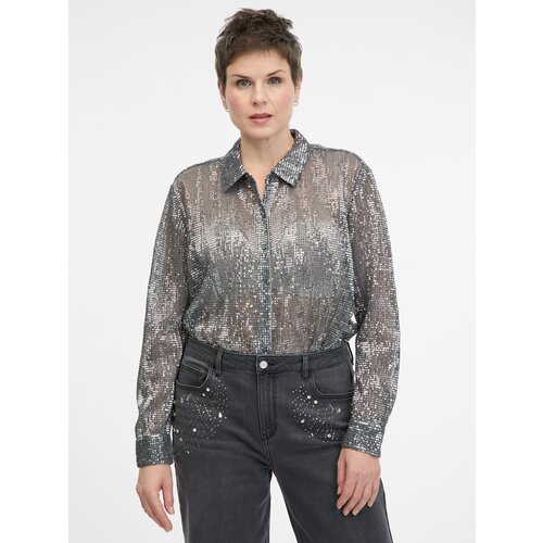 Orsay Silver women's blouse with collar - Women's Slike