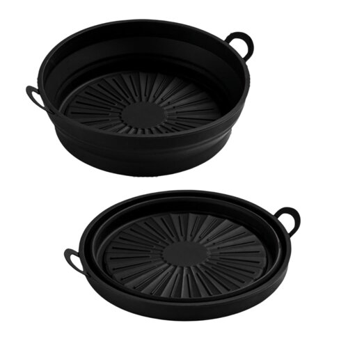 INF Zložljiva okrogla silikonska posoda za Air Fryer Black, (21247976) Cene