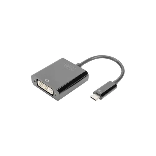 Digitus DA-70829 DVI / USB-C® adapter [1x USB-C® - 1x ženski konektor DVI, 24 + 5 polova] crna sa zaštitom, okrugli 0.1 m