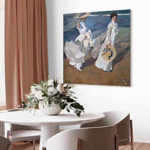  Slika - Joaqu&amp;iacute;n Sorolla y Bastida &amp;ndash; Strolling along the Seashore 60x60 Na talijanskom platnu Slike
